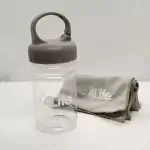 Toalla en tubo publicitaria 4LIFE – presentación acrílica transparente