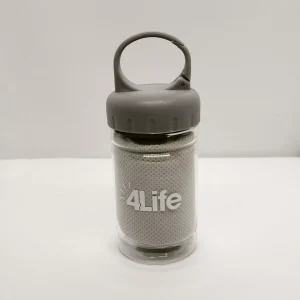 toalla en tubo 4LIFE en envase transparente promocional