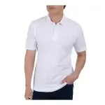 polo pique blanco cuello