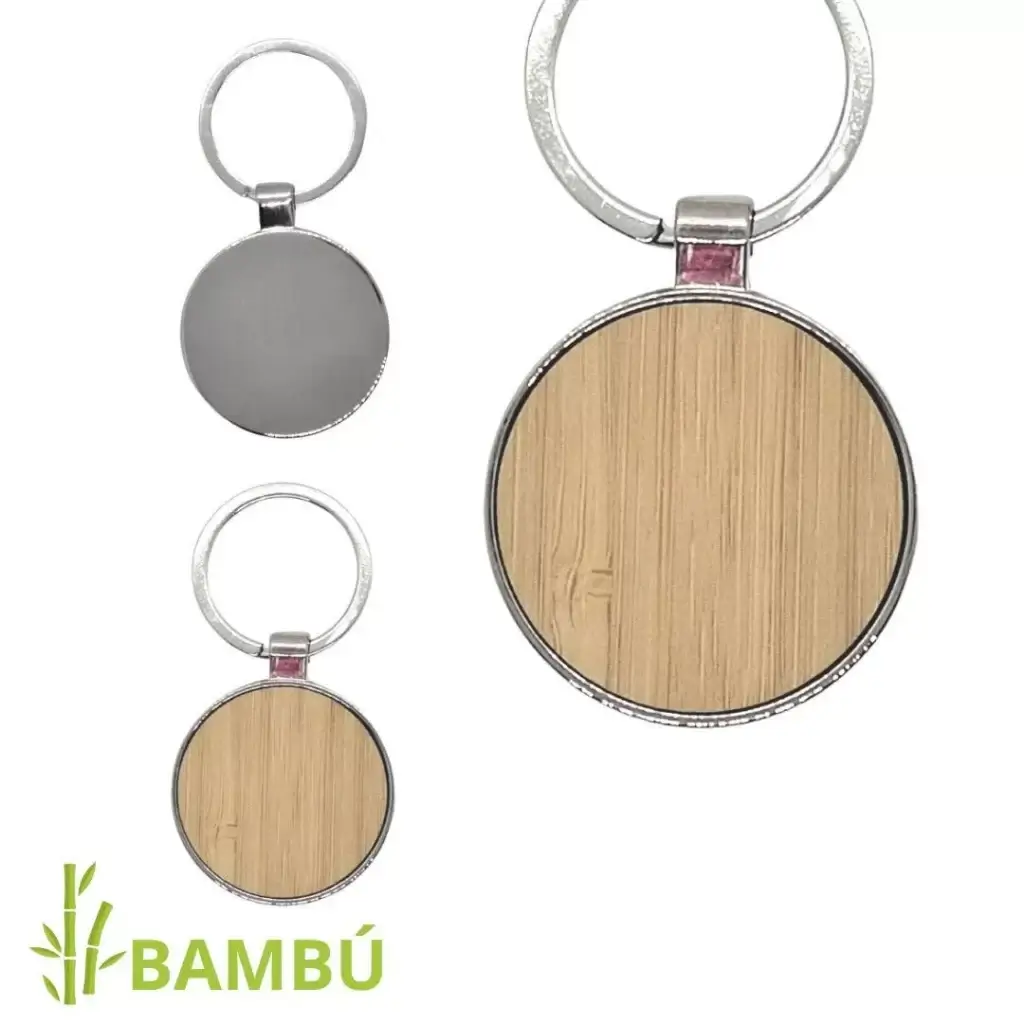 Llavero Redondo Bambú