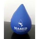 Gota antiestrés personalizada MASED color azul de espuma de goma