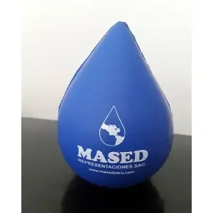 Gota antiestrés personalizada MASED color azul de espuma de goma