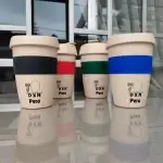 Mug de fibra de paja de trigo con silicona personalizado