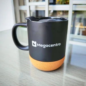mug ceramica cork con base de corcho para empresas