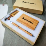 set power bank ecológico bambú vista frontal