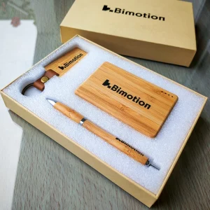 set power bank ecológico bambú vista frontal