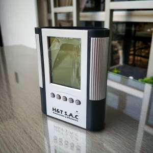 porta lapicero con reloj RSFPS-110501 H&T organizador de escritorio elegante