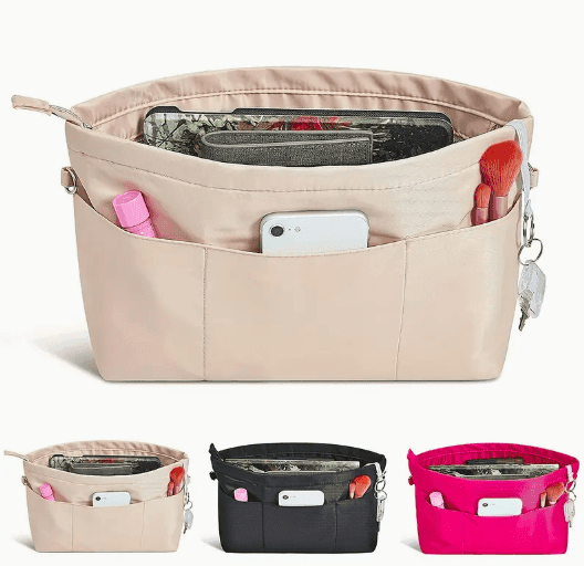 1 Bolso De Mano Organizador De Bolso De Nailon, Bolsa De Cosméticos Con 13 Bolsillos, Bolsa De Aseo