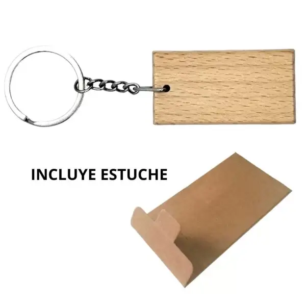 Llavero Rectangular Madera